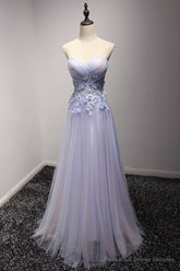 Light Blue and Pink Charming Sweetheart Lace Party Dress , Formal Dress , Formal Gowns